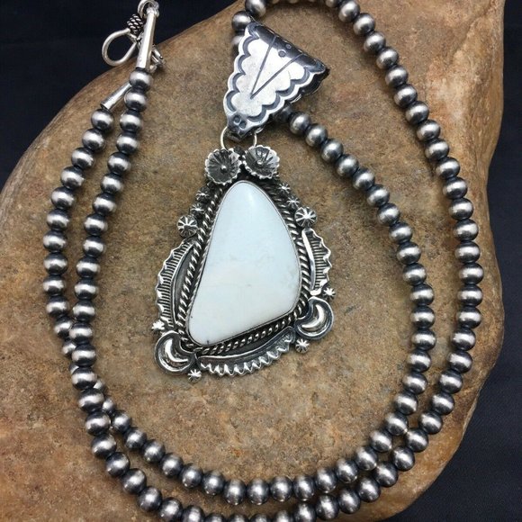 Navajo Sterling Silver Necklace Pendant Length 20 - Picture 5 of 12